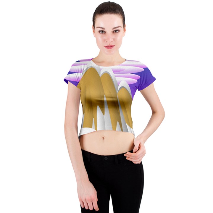 Europa Positive Thinking Mountain Crew Neck Crop Top