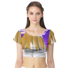 Europa Positive Thinking Mountain Short Sleeve Crop Top by Pakrebo