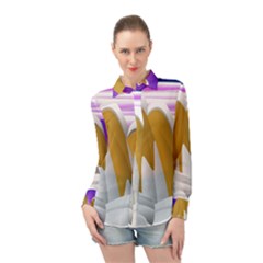 Europa Positive Thinking Mountain Long Sleeve Chiffon Shirt