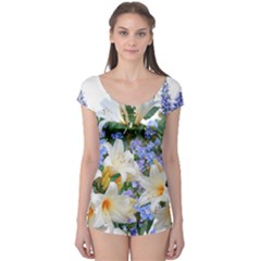 Flowers Lilies Arrangement Bouquet Boyleg Leotard  by Pakrebo