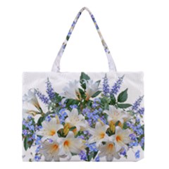 Flowers Lilies Arrangement Bouquet Medium Tote Bag by Pakrebo