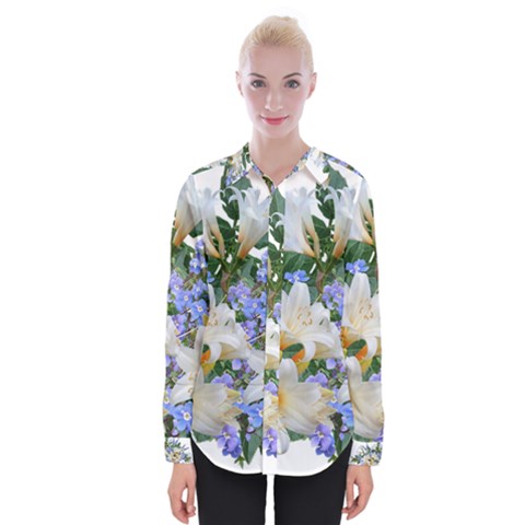 Flowers Lilies Arrangement Bouquet Womens Long Sleeve Shirt by Pakrebo