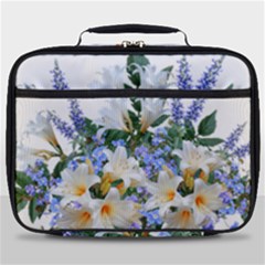 Flowers Lilies Arrangement Bouquet Full Print Lunch Bag by Pakrebo