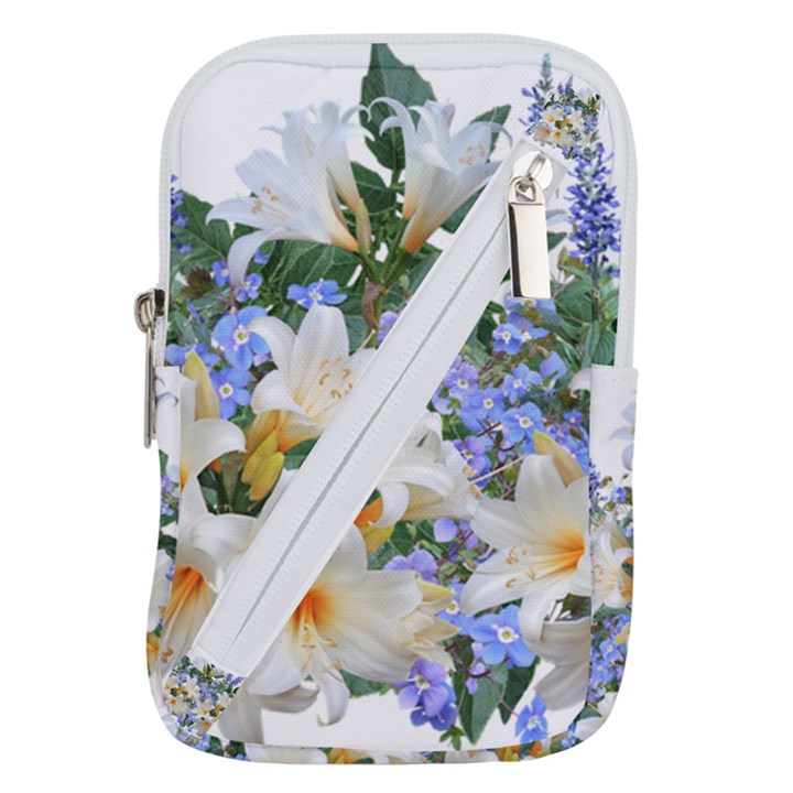 Flowers Lilies Arrangement Bouquet Belt Pouch Bag (Large)