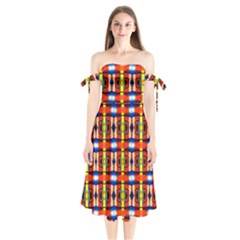 J 1 Shoulder Tie Bardot Midi Dress by ArtworkByPatrick