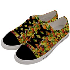 Background Pattern Structure Fruit Men s Low Top Canvas Sneakers by Pakrebo