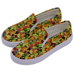 Background Pattern Structure Fruit Kids  Canvas Slip Ons by Pakrebo