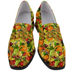 Background Pattern Structure Fruit Women s Chunky Heel Loafers by Pakrebo