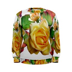 Flowers Roses Autumn Leaves Women s Sweatshirt by Pakrebo