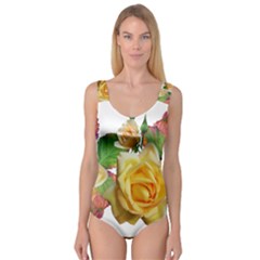 Flowers Roses Autumn Leaves Princess Tank Leotard  by Pakrebo