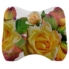 Flowers Roses Autumn Leaves Velour Head Support Cushion