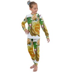 Flowers Roses Autumn Leaves Kids  Long Sleeve Set  by Pakrebo