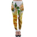 Flowers Roses Autumn Leaves Lightweight Velour Leggings View1