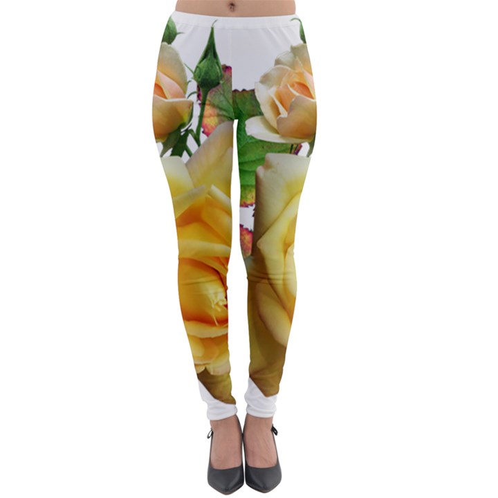 Flowers Roses Autumn Leaves Lightweight Velour Leggings