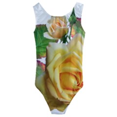 Flowers Roses Autumn Leaves Kids  Cut-out Back One Piece Swimsuit by Pakrebo