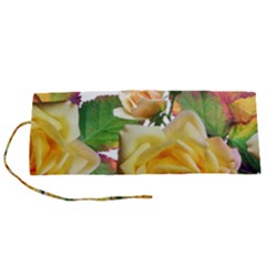 Flowers Roses Autumn Leaves Roll Up Canvas Pencil Holder (s) by Pakrebo