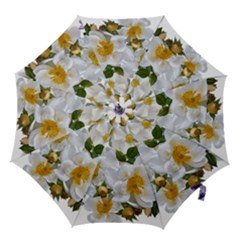 Flowers Roses White Mauve Babianas Hook Handle Umbrellas (Small)