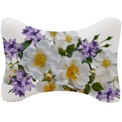 Flowers Roses White Mauve Babianas Seat Head Rest Cushion