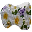 Flowers Roses White Mauve Babianas Head Support Cushion View4