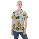 Flowers Roses White Mauve Babianas Women s Short Sleeve Pocket Shirt View1