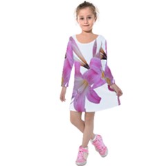 Lily Belladonna Easter Lily Kids  Long Sleeve Velvet Dress by Pakrebo