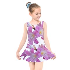 Lily Belladonna Easter Lily Kids  Skater Dress Swimsuit by Pakrebo