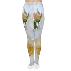 Roses Stamens Pollen Buds White Tights by Pakrebo