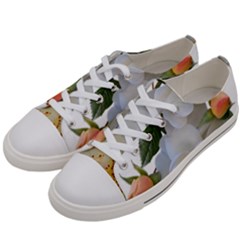 Roses Stamens Pollen Buds White Women s Low Top Canvas Sneakers