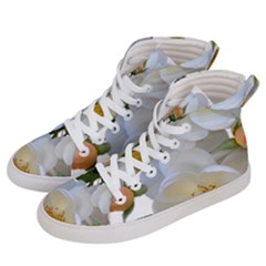 Roses Stamens Pollen Buds White Women s Hi-top Skate Sneakers by Pakrebo