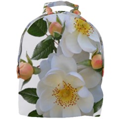 Roses Stamens Pollen Buds White Mini Full Print Backpack by Pakrebo