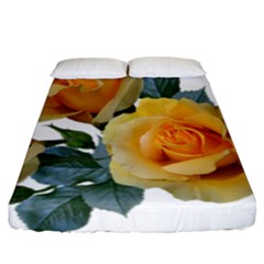 Roses Yellow Flowers Fragrant Fitted Sheet (california King Size) by Pakrebo