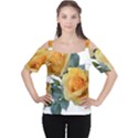 Roses Yellow Flowers Fragrant Cutout Shoulder Tee View1