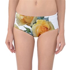 Roses Yellow Flowers Fragrant Mid-waist Bikini Bottoms by Pakrebo