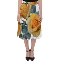 Roses Yellow Flowers Fragrant Classic Midi Skirt by Pakrebo