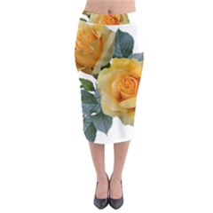 Roses Yellow Flowers Fragrant Midi Pencil Skirt by Pakrebo