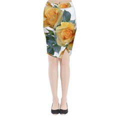 Roses Yellow Flowers Fragrant Midi Wrap Pencil Skirt by Pakrebo