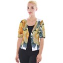 Roses Yellow Flowers Fragrant Cropped Button Cardigan View1