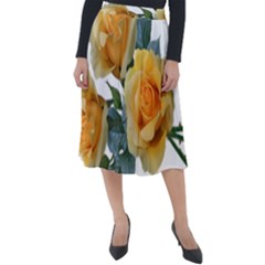 Roses Yellow Flowers Fragrant Classic Velour Midi Skirt  by Pakrebo