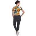 Roses Yellow Flowers Fragrant Short Sleeve Cropped Jacket View2