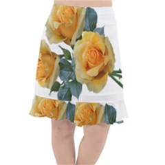 Roses Yellow Flowers Fragrant Fishtail Chiffon Skirt by Pakrebo