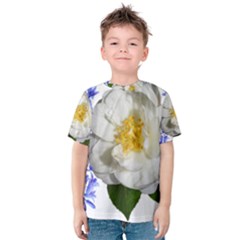 Flowers Camellia Bluebells Fragrant Kids  Cotton Tee