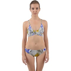 Flowers Camellia Bluebells Fragrant Wrap Around Bikini Set by Pakrebo