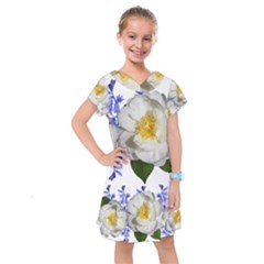 Flowers Camellia Bluebells Fragrant Kids  Drop Waist Dress by Pakrebo