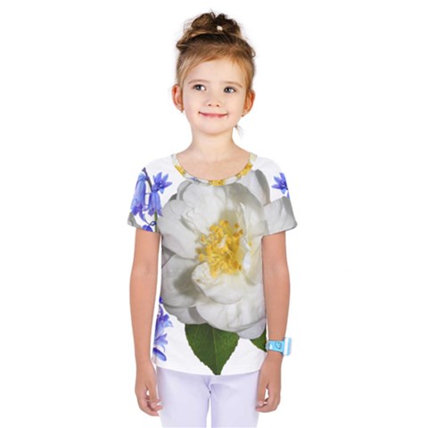 Flowers Camellia Bluebells Fragrant Kids  One Piece Tee by Pakrebo