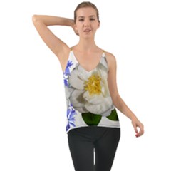 Flowers Camellia Bluebells Fragrant Chiffon Cami by Pakrebo