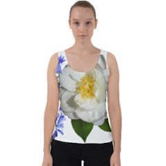 Flowers Camellia Bluebells Fragrant Velvet Tank Top by Pakrebo