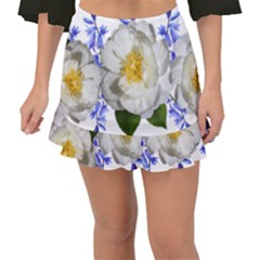 Flowers Camellia Bluebells Fragrant Fishtail Mini Chiffon Skirt by Pakrebo