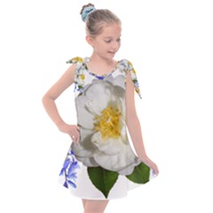 Flowers Camellia Bluebells Fragrant Kids  Tie Up Tunic Dress by Pakrebo