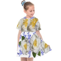 Flowers Camellia Bluebells Fragrant Kids  Sailor Dress by Pakrebo