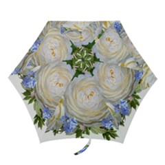 Roses Flowers Plumbago Arrangement Mini Folding Umbrellas by Pakrebo